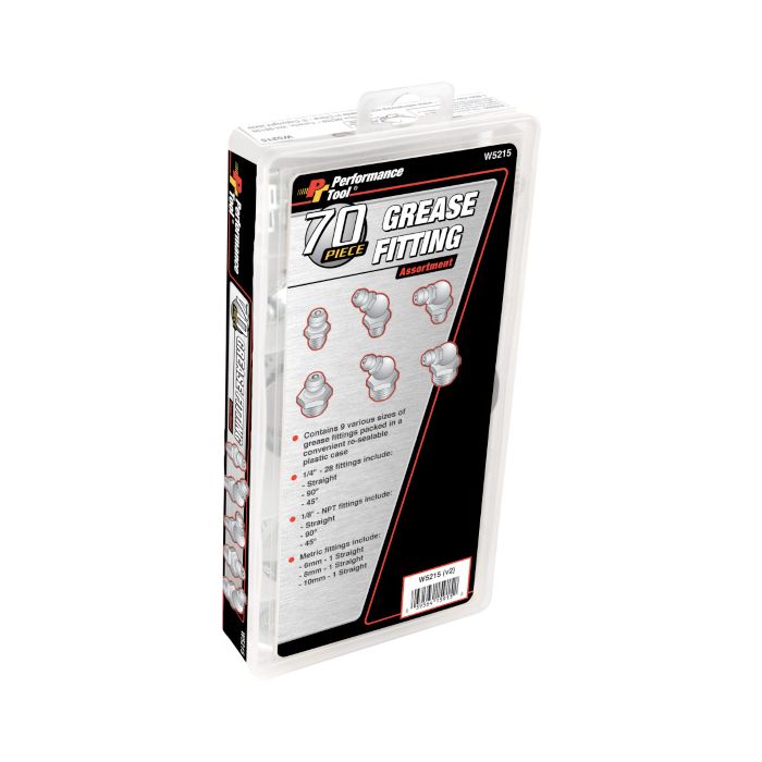 Performance Tool W5215 70 Piece Grease Fitting Assortment 