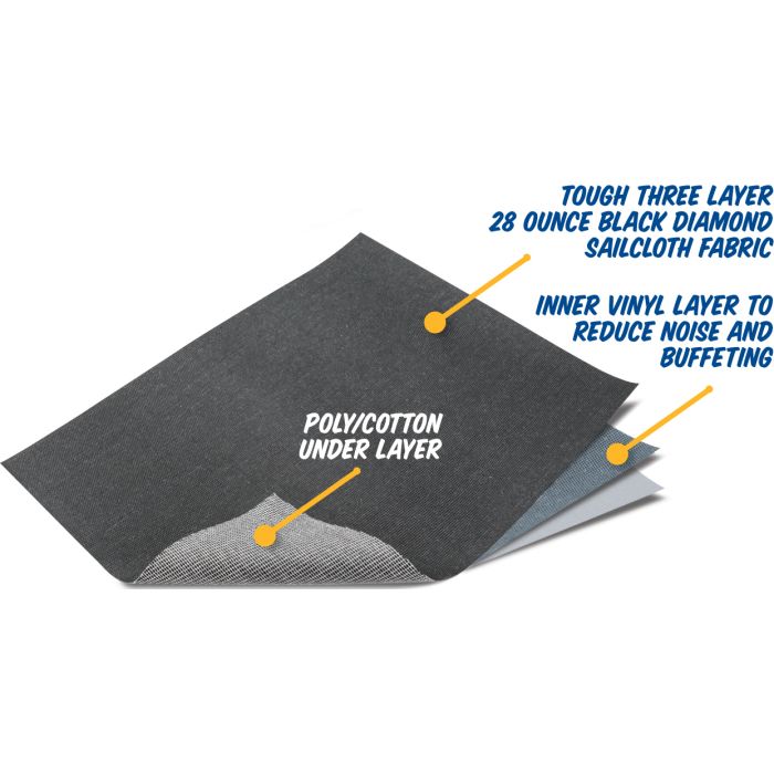 QuadraTop  Premium Sailcloth Replacement Soft Top in Black Diamond  for 07-18 Jeep Wrangler Unlimited JK 4 Door