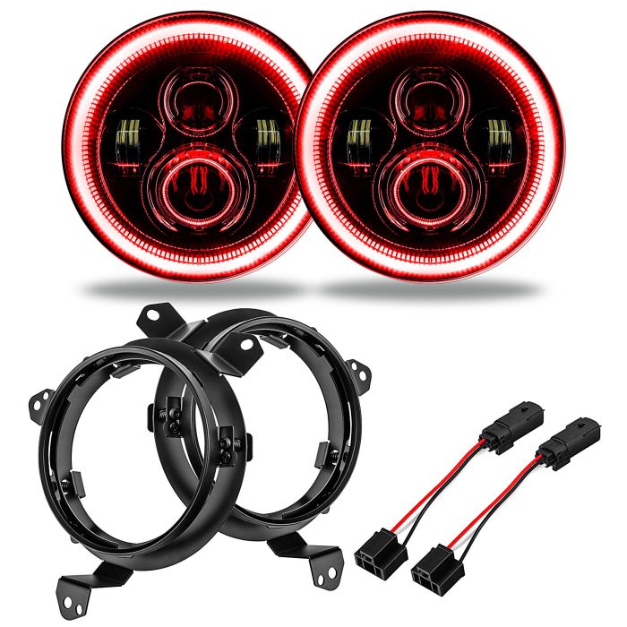 ORL HI-PWR PROJ LED HDLGHT RED HALO JL