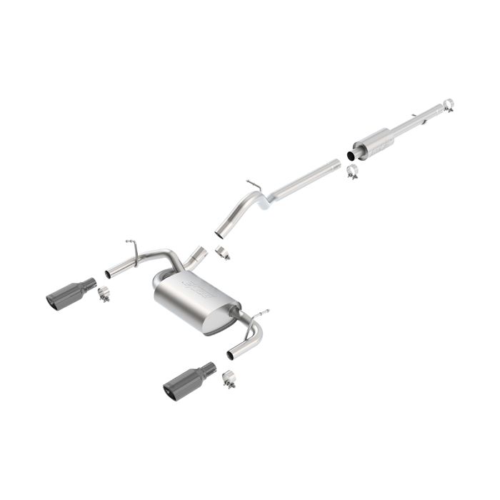 BORLA CATBACK 12-UP JK 4DR DUAL BLK TIP