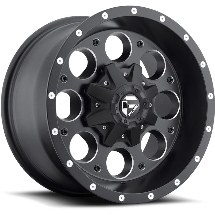 Fuel® Off-Road  Revolver Wheel in Black with Machined Accents for 84-06 Jeep Wrangler YJ, TJ, & Cherokee XJ