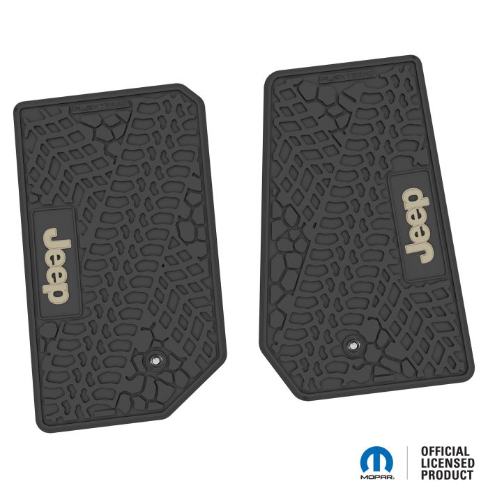 07-13 Jeep JK 2 Dr Front -Tire Tread/Scorched Earth Scene w/ JEEP Insert - Black w/ Tan Insert