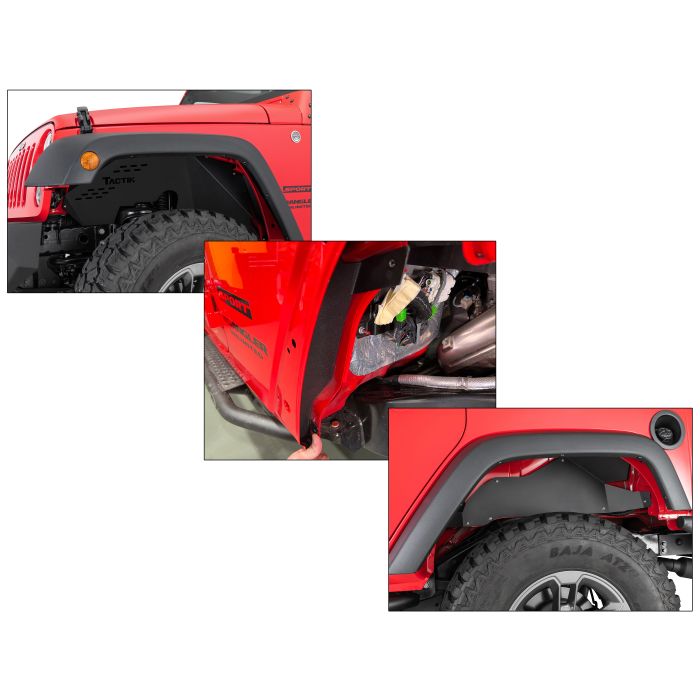 Tactick JK Front and Rear Fender Liner Kit W/ Grit Panel
