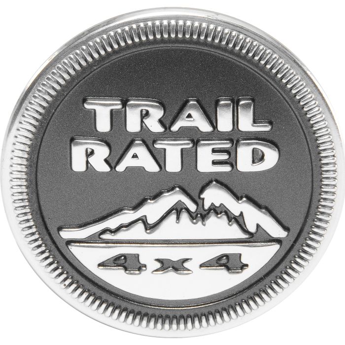 Mopar 55157318AB "Trail Rated 4x4" Badge in Dark Gray for 05-15 Jeep Vehicles