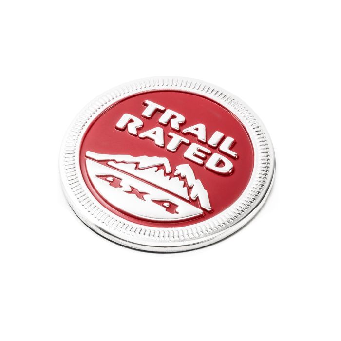 Mopar 68194212AA "Trail Rated 4x4" Badge in Red for 05-15 Jeep Vehicles