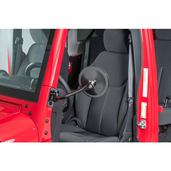 Quadratec  Quick Release Mirrors with Round Head for 97-18 Jeep Wrangler TJ, Unlimited, Wrangler & Wrangler Unlimited JK