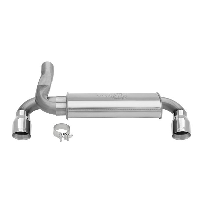 DynoMax 39528 Super Turbo Axle Back Exhaust with Dual Exit in Polished Stainless Steel for 07-18 Jeep Wrangler JK with 3.6/3.8L