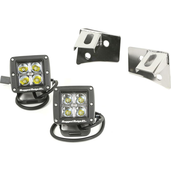 RUR WINDSHIELD BRKT LED SQUARE SS JK