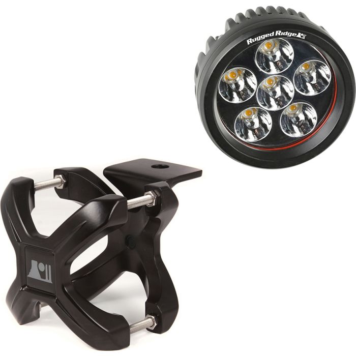 BLACK X-CLAMP LED KIT ROUND
