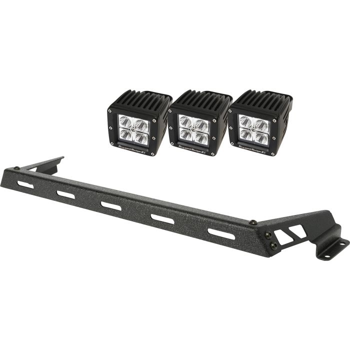 RUR HOOD LIGHT BAR LIT 3 SQ TEX BLK JK