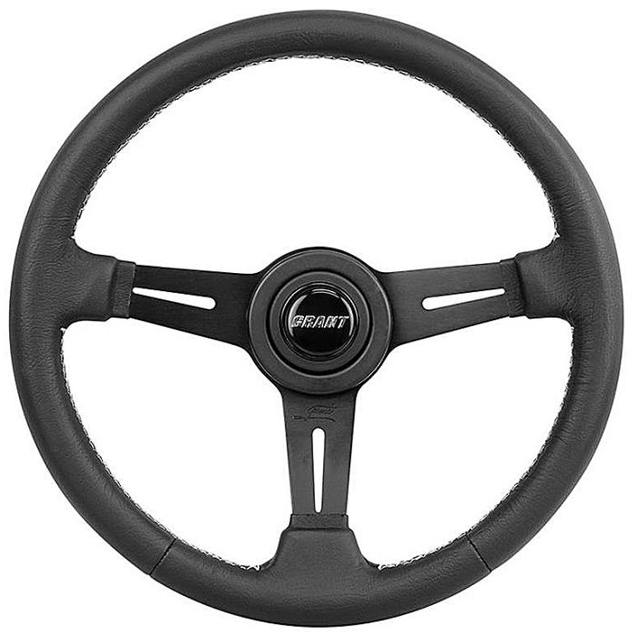 COLLECTORS STEERING WHEEL BLK LEATHER