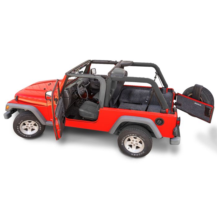 Bedrug  Premium Carpeted Floor Covering Kit with Cutouts for 04-06 Jeep Wrangler Unlimited LJ with Full Center Console