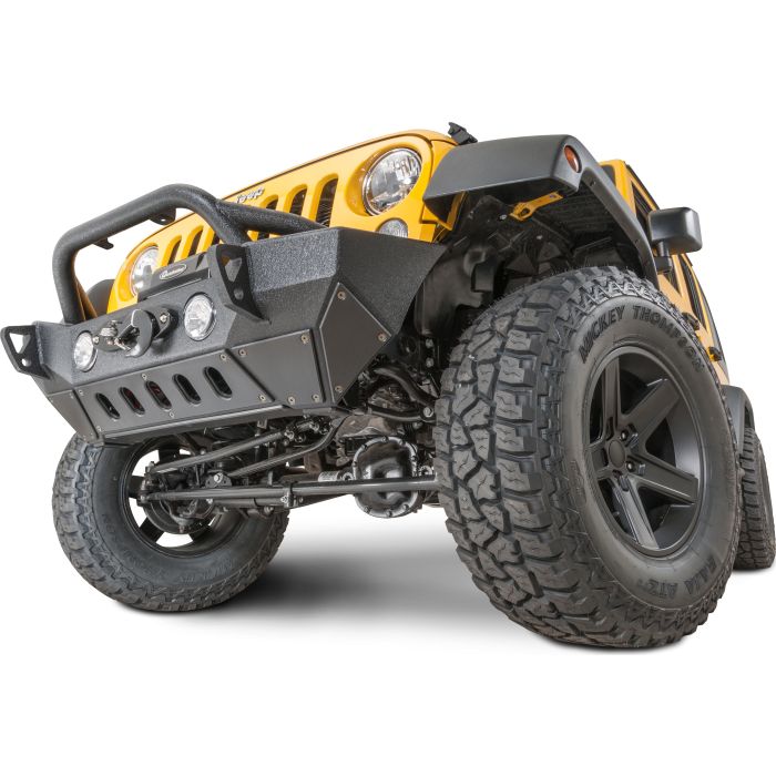 Smittybilt  XRC Gen2 Front Bumper in Textured Black with Quadratec LED Fog Lights Kit for 07-18 Jeep Wrangler JK