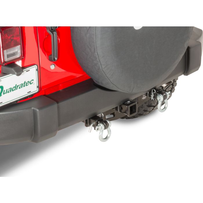 VersaHitch  2" Receiver Hitch with Wiring Kit, Jeep Logo Plug, 1.5" Receiver D-Ring Mount & 3/4" D-Ring for 07-18 Jeep Wrangler JK