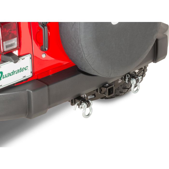 VersaHitch  2" Receiver Hitch with Wiring Kit, Jeep Logo Plug, 1.5" Receiver D-Ring Mount & 3/4" D-Ring for 07-18 Jeep Wrangler JK