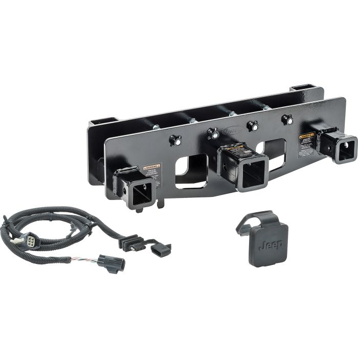 VersaHitch  2" Receiver Hitch with Wiring Kit, Jeep Logo Plug & Step for 07-18 Jeep Wrangler JK