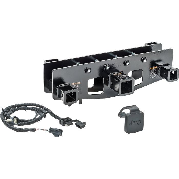 VersaHitch  2" Receiver Hitch with Wiring Kit, Jeep Logo Plug & Step for 07-18 Jeep Wrangler JK