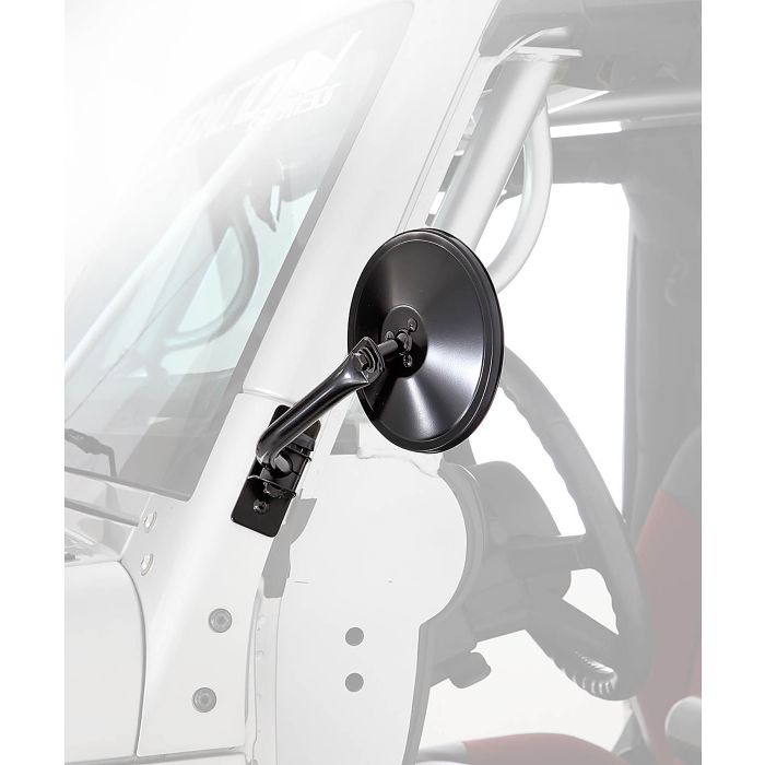 Smittybilt 7618 6" Round Hinge Trail Mirrors for 97-18 Jeep Wrangler TJ, JK & Unlimited