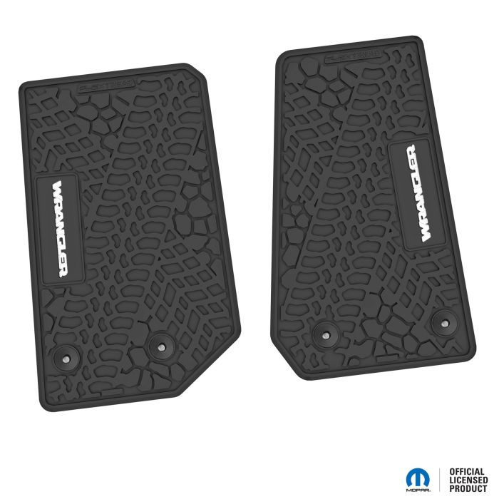 14-18 Jeep JK 2 Dr Front -Tire Tread/Scorched Earth Scene w/ Wrangler Insert - Black w/ White Insert
