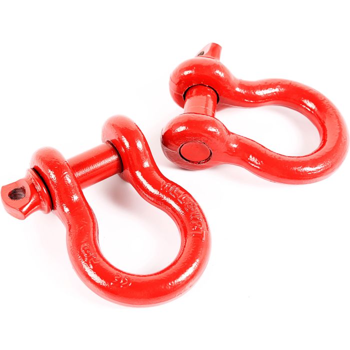 Rugged Ridge 11235.13 7/8" D-Rings with 1" Diameter Pins in Red 