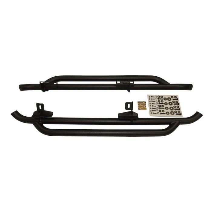 Crown Automotive RT20028 Rough Trail Side Guard Set in Textured Black for 07-18 Jeep Wrangler JK 2 Door