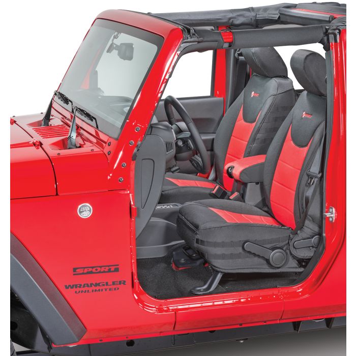 BARTACT SUPER SEAT CVRS FR 13-UP JK RED