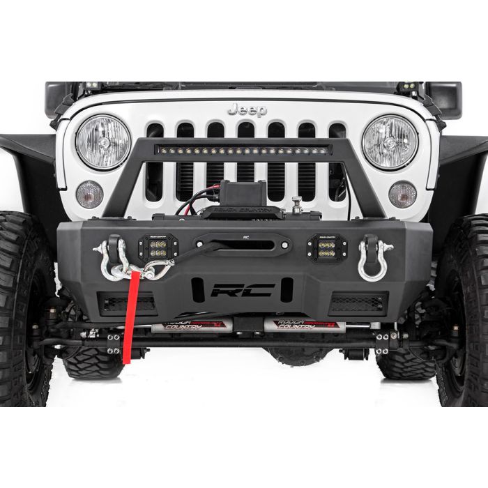 Rough Country  Front Stubby LED Winch Bumper for 07-18 Jeep Wrangler JK