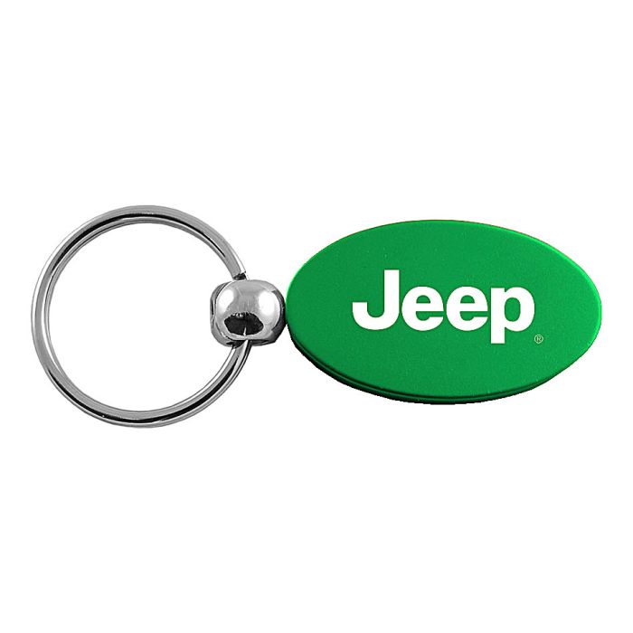 Automotive Gold  Jeep Logo Oval Keychain 