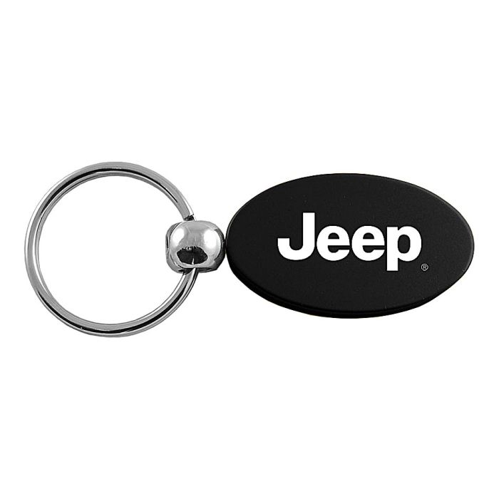 Automotive Gold  Jeep Logo Oval Keychain 