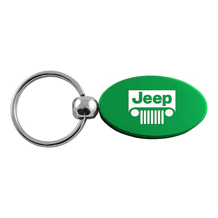 Automotive Gold  Jeep Grill Logo Oval Keychain 
