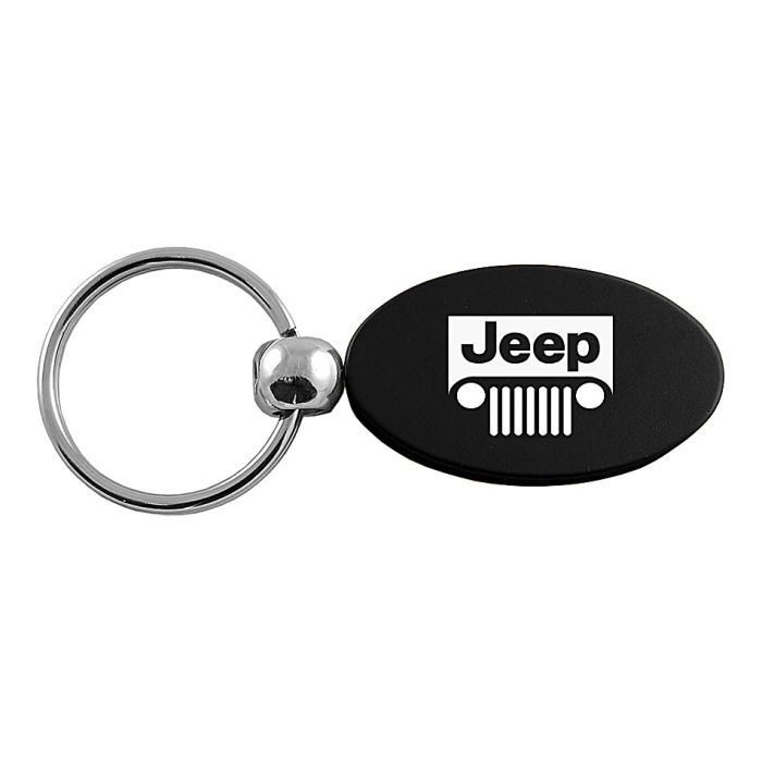 AUG OVAL KEY CHAIN BLK JEEP GRILL