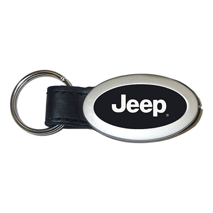 AUG OVAL LEATHER KEY CHAIN BLACK
