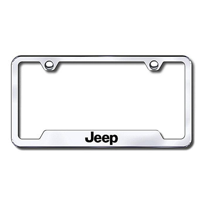 Automotive Gold  Laser Etched Cut-Out Jeep Logo License Plate Frame 