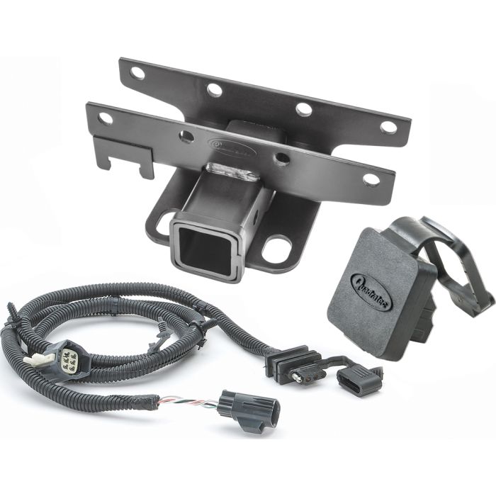 Quadratec 12015 1021 Premium 2" Hitch with Wiring Kit & Quadratec Logo Plug for 13-18 Jeep Wrangler JK 10th Anniversary Rubicon, Rubicon X, Rubicon Recon & Hard Rock Editions