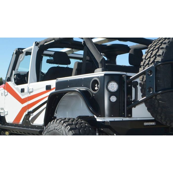 Poison Spyder 17-05-010P1 Standard Width Steel Rear Crusher Flares in SpyderShell Armor Coat for 07-18 Jeep Wrangler JK