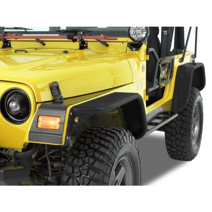 Warrior Products  Warrior 6.5" Front Tube Fenders in Textured Black Steel for 97-06 Jeep Wrangler TJ
