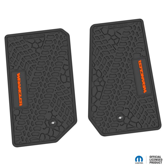 07-13 Jeep JK 2 Dr Front -Tire Tread/Scorched Earth Scene w/ Wrangler Insert - Black w/ Orange Insert