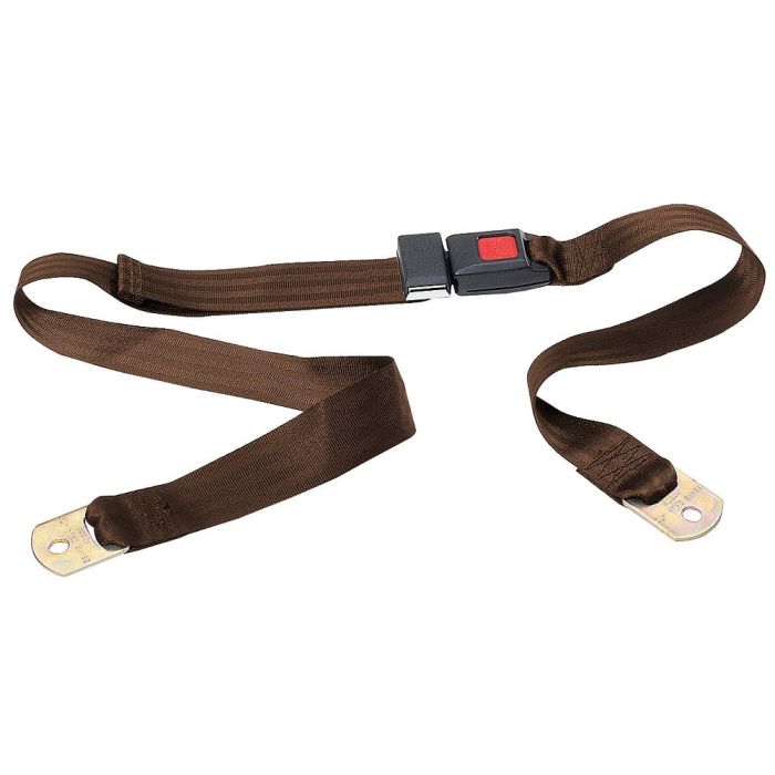 2POINT BRN LAPBELT NONRETRAC W/PUSH BTN