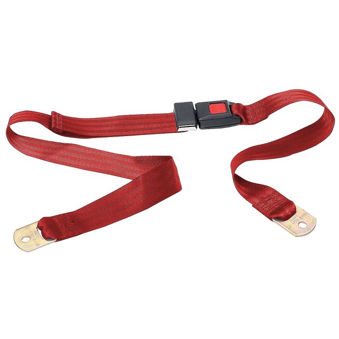 2POINT RED LAPBELT NONRETRAC W/PUSH BTN