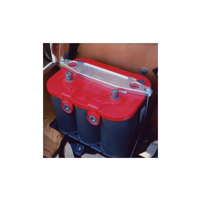 New Century Manufacturing  Billet Aluminum Battery Hold-Down for 76-86 Jeep CJ-5, CJ-7 & CJ-8 Scrambler