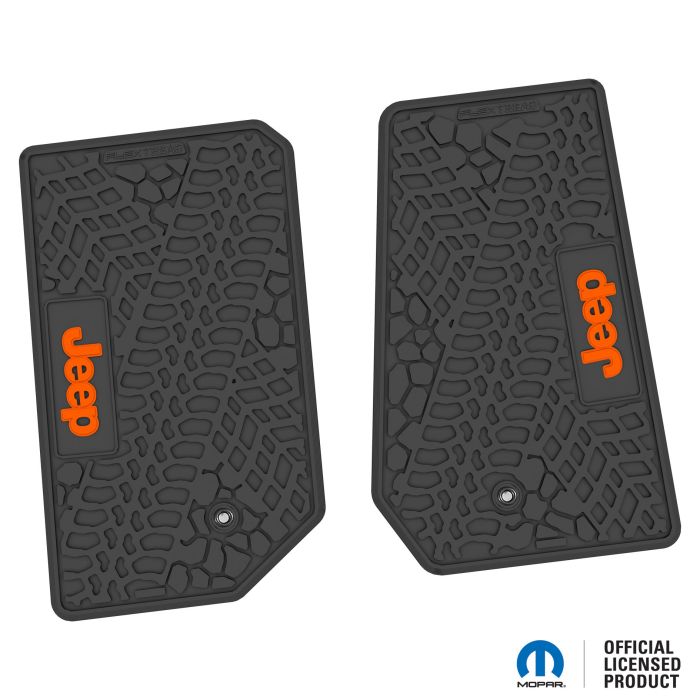 07-13 Jeep JK 2 Dr Front -Tire Tread/Scorched Earth Scene w/ JEEP Insert - Black w/ Orange Insert