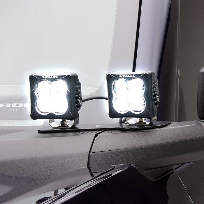 2021+ Ford Bronco A-Pillar Mount x4 3" White LED Pod Light Kit