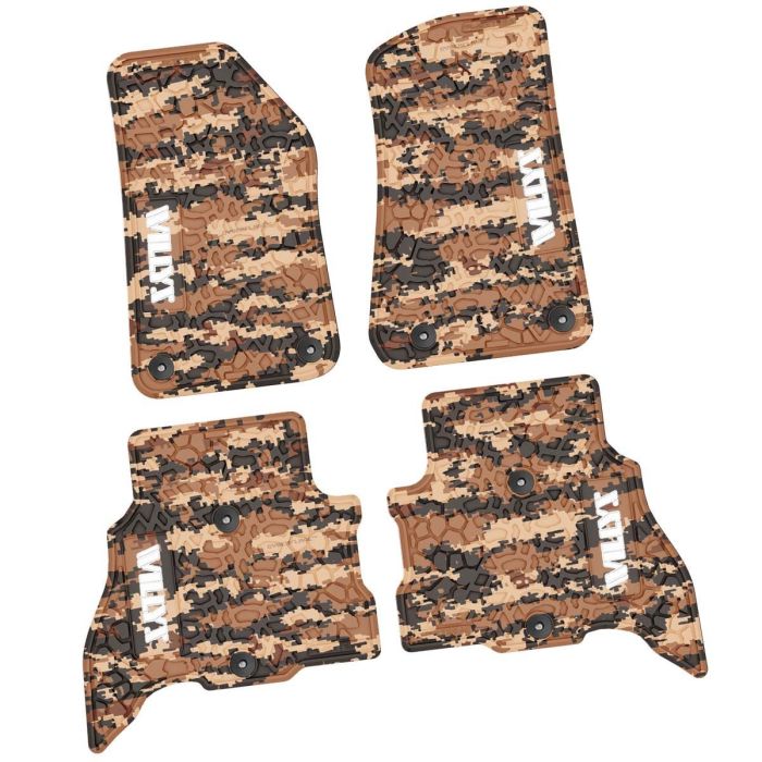 21-24 Jeep 4xe Front and RearTire Tread/Scorched Earth Scene w/ Willys Insert - Cyberflage w/ White Insert