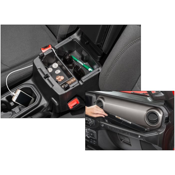 TACTIK  Center Console Storage Tray & Grab Bar Tray for 18-23 Jeep Wrangler JL and Gladiator JT