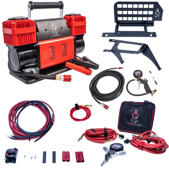 12V True Dual Portable Air Compressor Ultimate Bundle for Jeep JLU - Silver - ULT002SDK