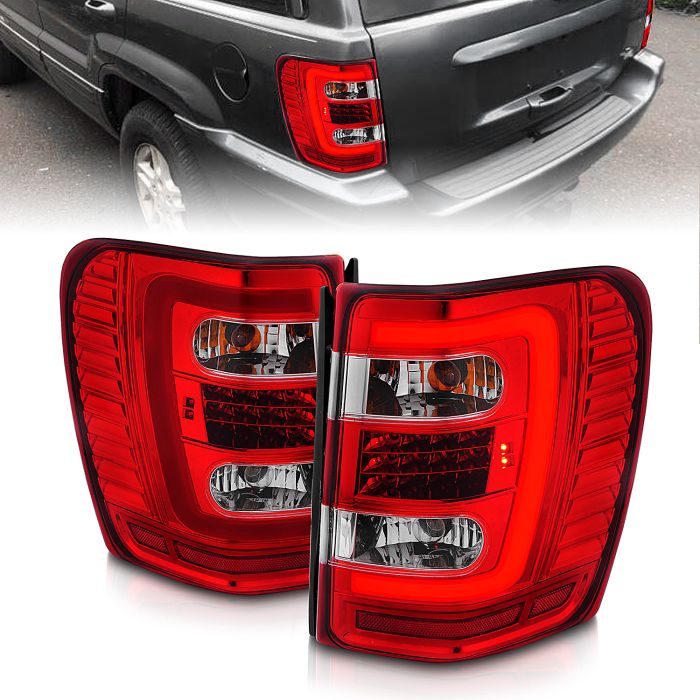 Anzo USA  LED Tail Lights with C Light Bar for 99-04 Jeep Grand Cherokee WJ