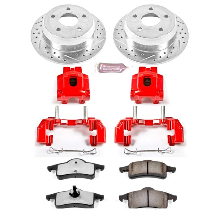 Power Stop KC2151-36 Rear Z36 Extreme Performance Truck & Tow Brake Kit with Calipers for 99-04 Jeep Grand Cherokee WJ