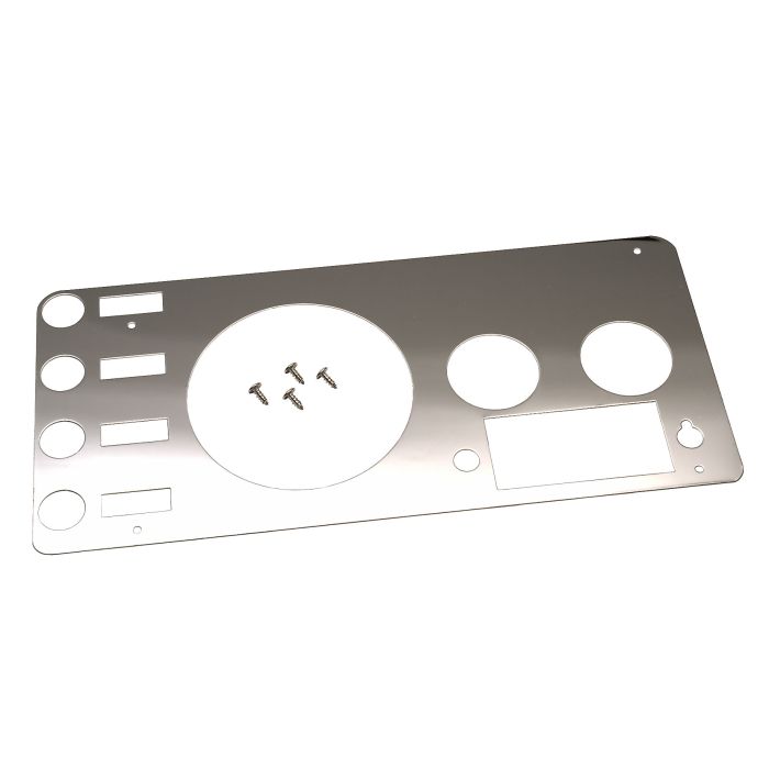 Kentrol  Stainless Steel Gauge Cover with Radio Cutout for 77-86 Jeep CJ