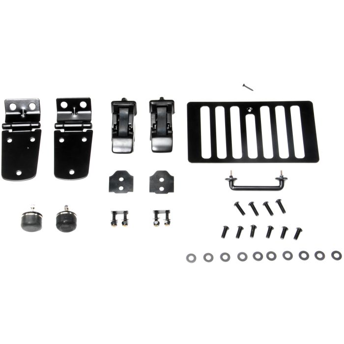 STAINLESS HOOD SET 98-06 TJ BLACK