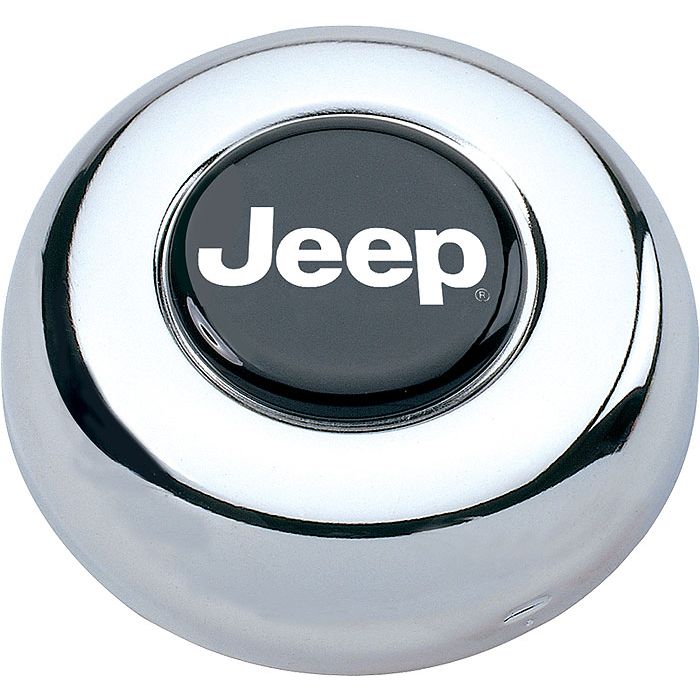 CHROME STEEL JEEP HORN BUTTON FOR GRANT